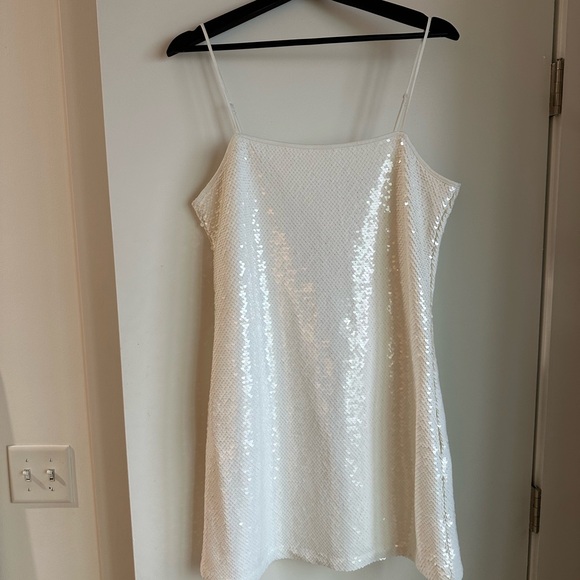 abercrombie white sequin dress Abercrombie White Sequin Mini Dress by Abercrombie and Fitch